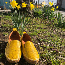Load image into Gallery viewer, Leather Flat Loafer: Mustard
