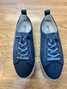 BM Sueded Florette Slip on Sneaker: Blue
