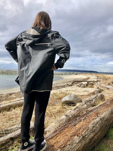 'Rains' Waterproof Jacket: REFLECTIVE Black