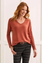 Load image into Gallery viewer, T Colour Blocked V Sweater: Clay or Red
