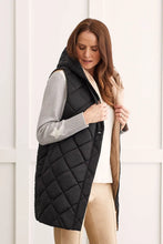 Load image into Gallery viewer, T Diamond Quilted Reversible Puffer Vest: Red, Navy &amp; Black
