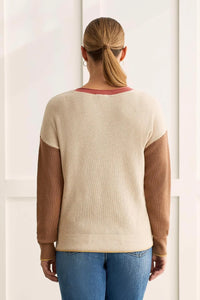 T Cotton Colour Block Sweater