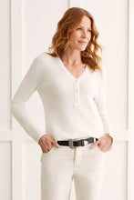 Load image into Gallery viewer, T Ribbed Long Sleeve Henley Sweater Top
