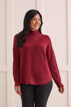 Load image into Gallery viewer, T Textured Mock Sweater: Tibetan Red
