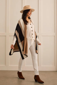 T Poncho Colour Blocked Sweater
