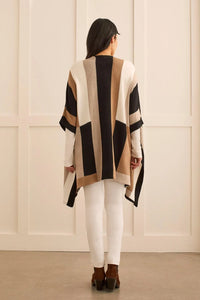 T Poncho Colour Blocked Sweater