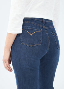 FDJ PETITE Olivia Straight Leg with Stitching: Midnight