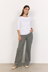 Soya Derby 3/4 Sleeve Cotton Top: White or Black