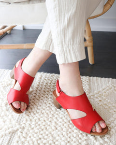 Leather Red Sandals