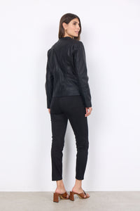 Soya Faux Leather Jacket: Black