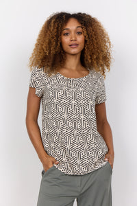 Soya Viscose Printed Top - Cream