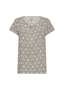 Soya Viscose Printed Top - Cream