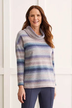 Load image into Gallery viewer, T Stripe Cowl Neck Sweater
