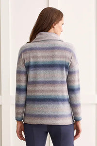 T Stripe Cowl Neck Sweater