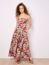 Load image into Gallery viewer, Apricot Floral Palazzo Jumpsuit: Red
