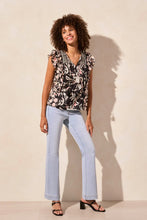 Load image into Gallery viewer, T Flutter Sleeve Blouse
