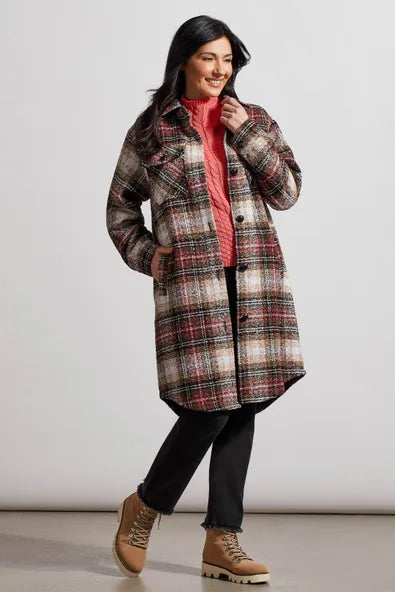 Plaid longline jacket hotsell