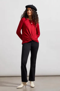 T French Terry Knot Top: Red