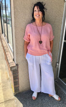 Load image into Gallery viewer, Linen Wide Leg pant: Navy, Teal or Rose
