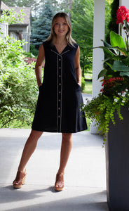 EZZ Zoe Cotton Dress: Black