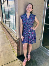 Load image into Gallery viewer, Garden Layer Ditsy Dress; Navy/Lilac
