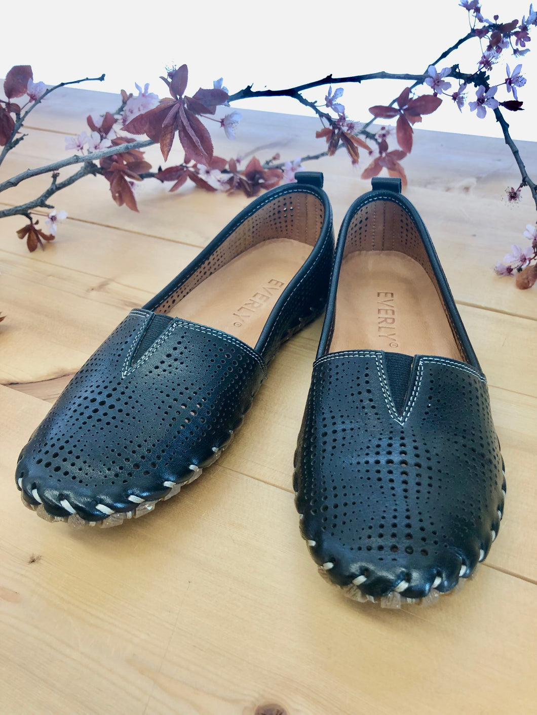 Leather Flat Loafer in Black, Powell River, BC