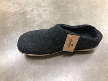 Load image into Gallery viewer, Glerups Slippers SLIDES with Leather Soles: CHARCOAL

