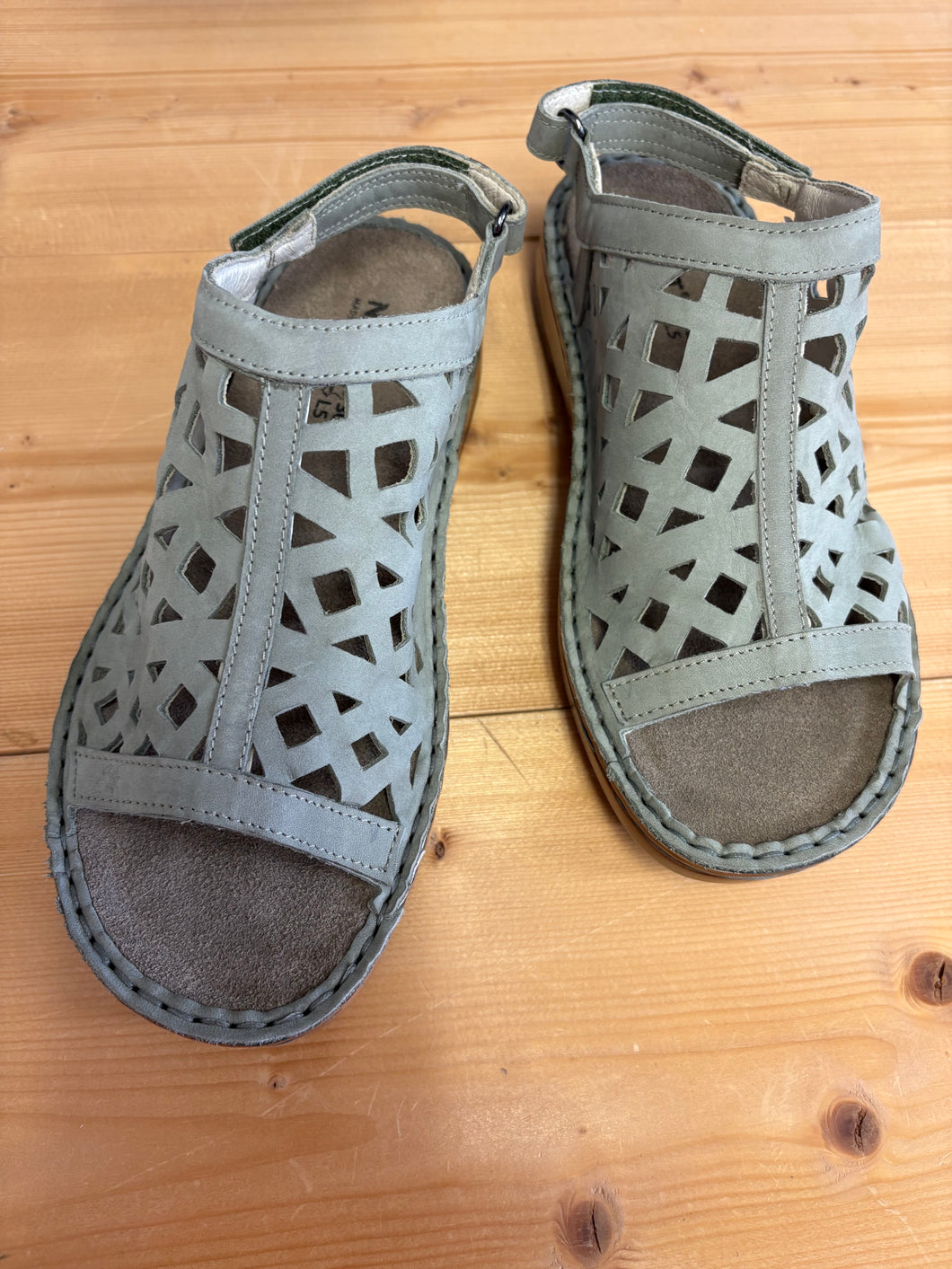 Naot Leather Sandal: Amadora Sage Green