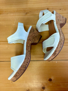 Cork Heeled Sandal : Elle White