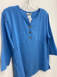 EZZ Kyla 3 Button Front Top: Pineapple or River Blue