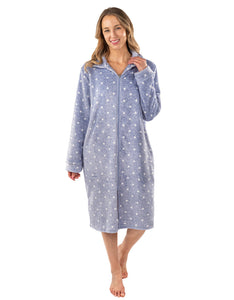 Baby Blue Dot Zip Robe