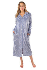 Baby Blue Dot Zip Robe