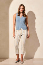 Load image into Gallery viewer, T Knit Tank with Wooden Buttons: White or Blue
