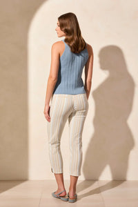 T Knit Tank with Wooden Buttons: White or Blue