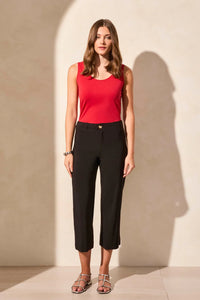 T Wide Leg Crop: Black or French Oak