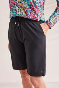T Four Way stretch Shorts with tie: Navy or Black