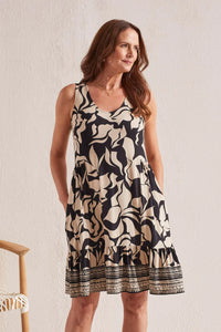 T Black & Taupe Printed Dress, Powell River, BC