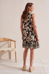 T Black & Taupe Printed Dress