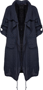 Linen Open Flyaway: White or Navy