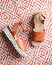 Load image into Gallery viewer, Adrianna Camel Wedge Espadrille Sandal, Fits to a T, BC Canada

