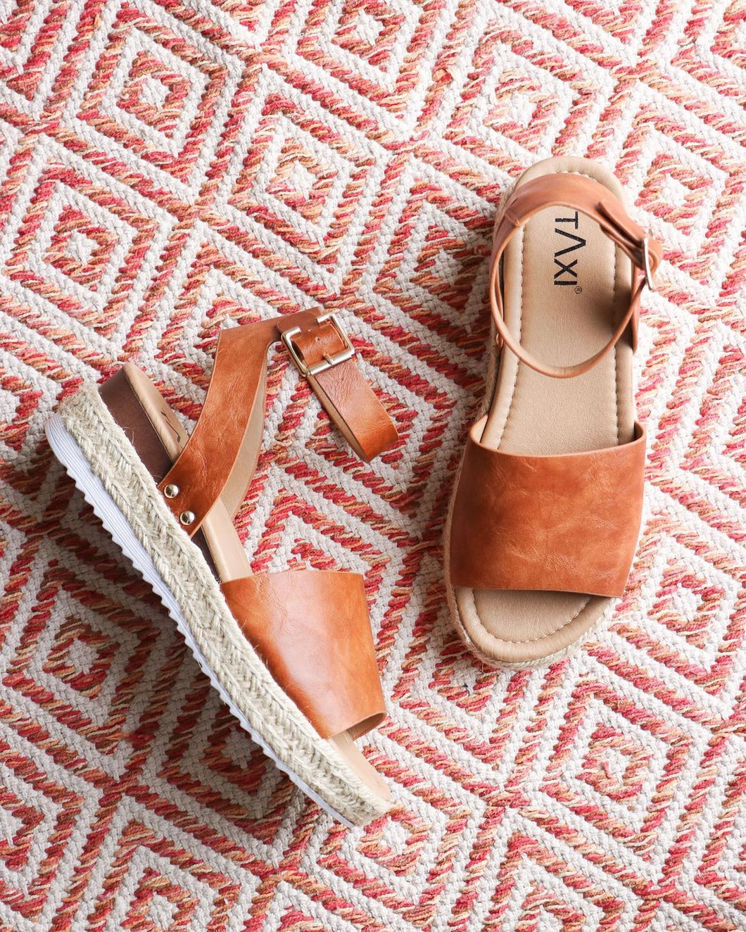 Adrianna Camel Wedge Espadrille Sandal, Fits to a T, BC Canada