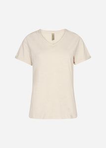 Cotton  Rolled V-Neck T-shirt - 3 colours
