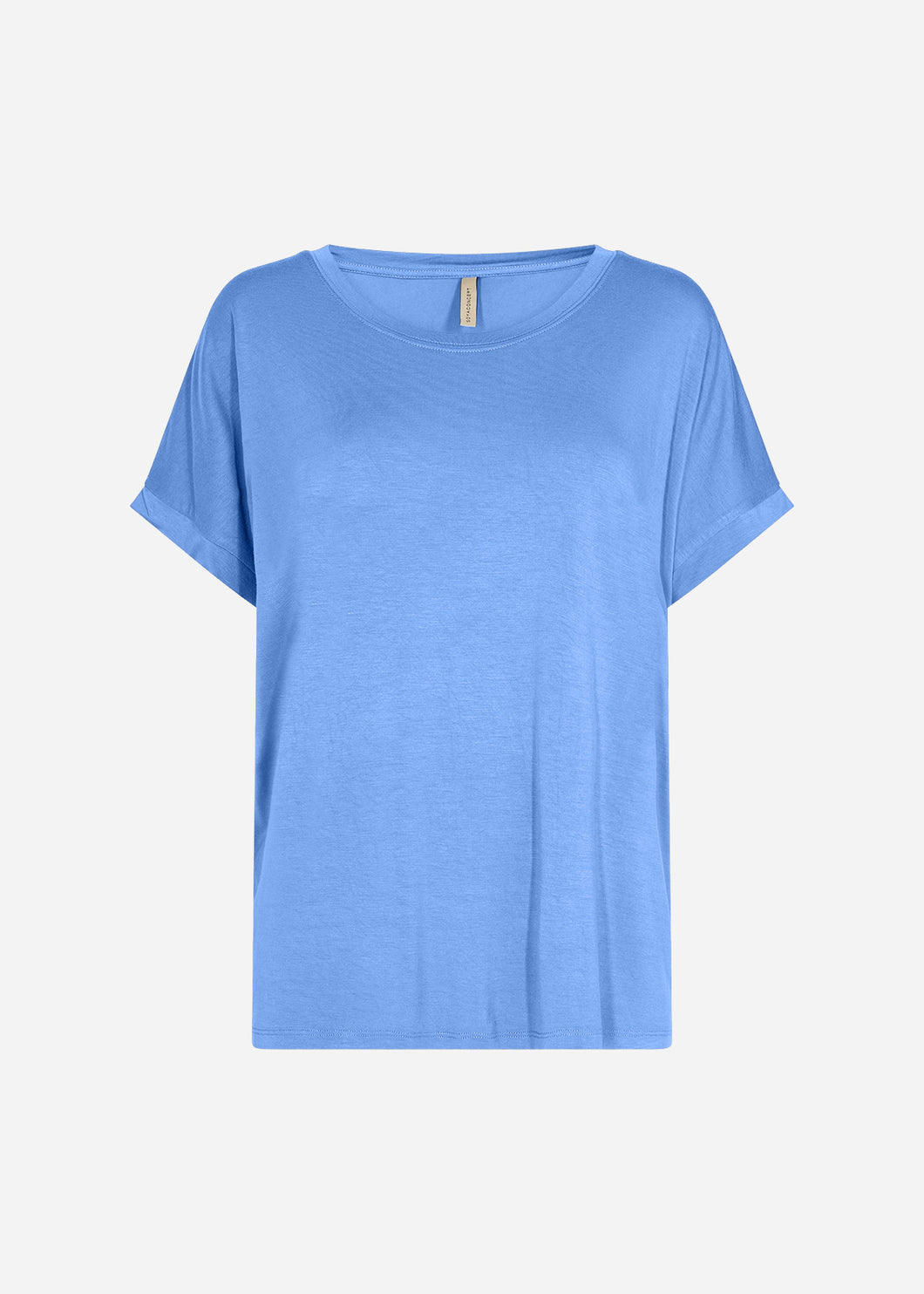Marica Crew Short Sleeve Top - Bright blue & Dusty Green
