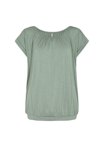 Marica Gathered Short Sleeve Top