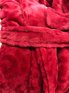 Embossed Plush Robes : Red or Navy