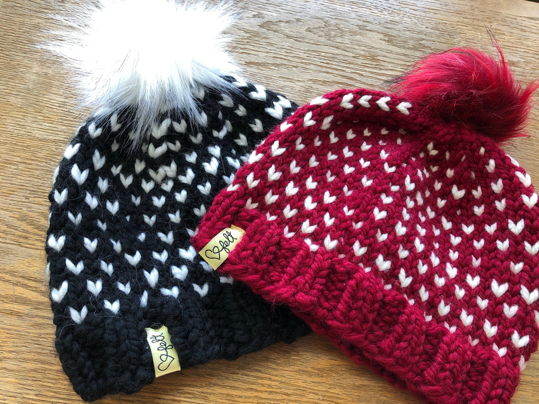'Heart Felt' Toques: Heart Print