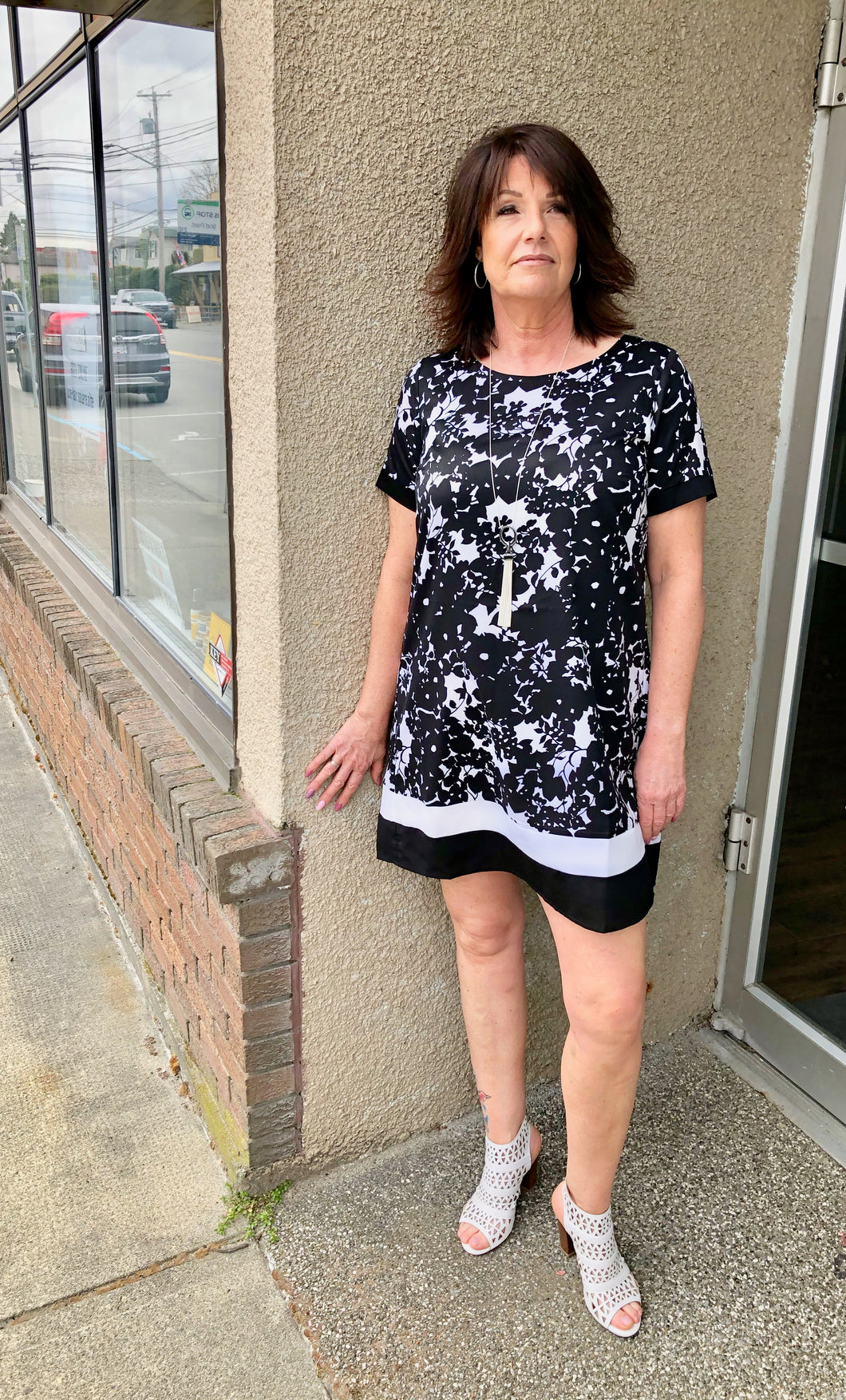 Black & White Printed Dress
