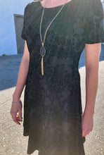 Load image into Gallery viewer, Flocked Black Velvet Dress
