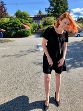 Load image into Gallery viewer, Flocked Black Velvet Dress
