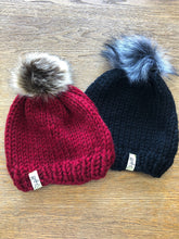 Load image into Gallery viewer, &#39;Heart Felt&#39; Toques: Solids with pompoms
